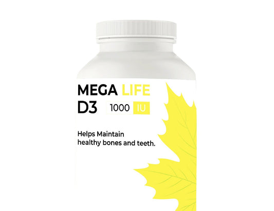 Mega Life D3 1000 IU Tablets - 200 Count