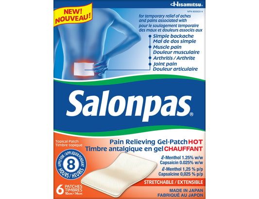 Salonpas Pain Relieving Gel-Patch Hot - 6 Patches