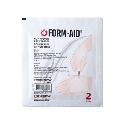 Form Aid Non-Woven Compresses 7.5 cm x 7.5 cm – 2 Count