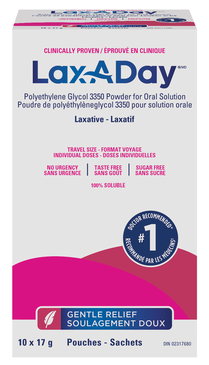 Lax-A-Day Polyethylene Glycol 3350 Powder 10 x 17g Sachets