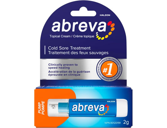 Abreva Cold Sore Treatment Cream Pump, 2g