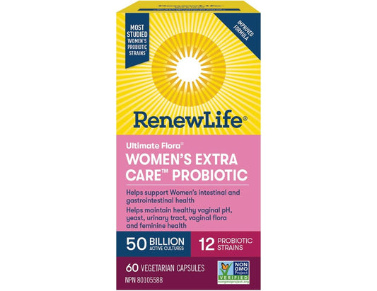 Renew Life Ultimate Flora Women's Extra Care Probiotic 50 Billion – 60 Capsules