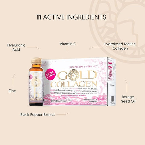 Gold Collagen Pure Gold Collagen 10 x 50 mL Bottles