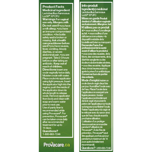 Provacare Probiotic Vaginal Care - 14 Ovules with Applicators