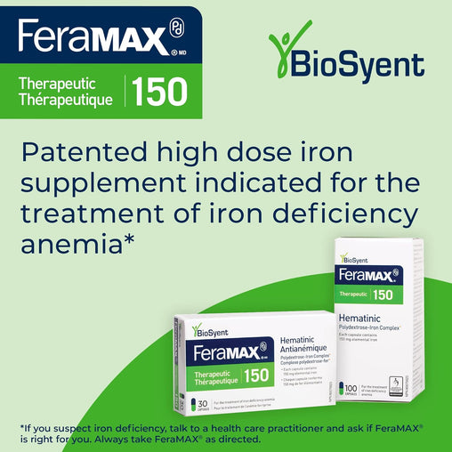 FeraMAX Pd Therapeutic 150 Iron Supplement – 100 Capsules