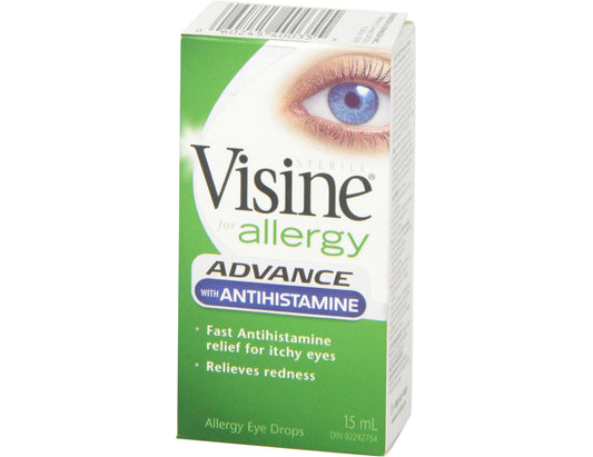 Visine Advance with Antihistamine Allergy Eye Drops, 15 mL