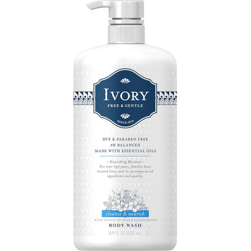 Ivory Free & Gentle Cleanse and Revive Body Wash, 500 mL