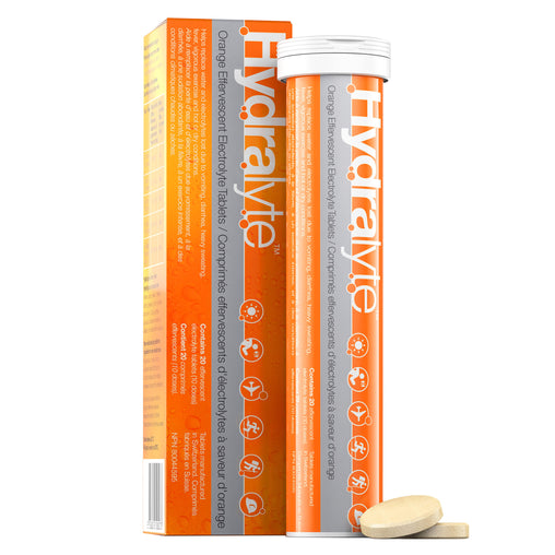 Hydralyte Effervescent Orange Flavour Electrolyte Tablets, 20 Tablets