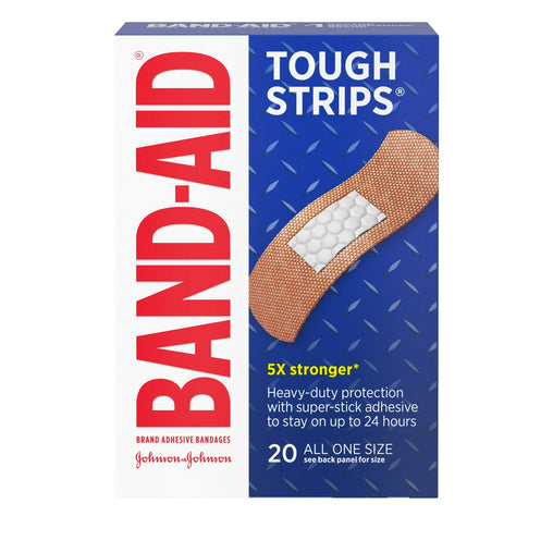 BAND-AID Tough Strips Adhesive Bandages – 20 Count