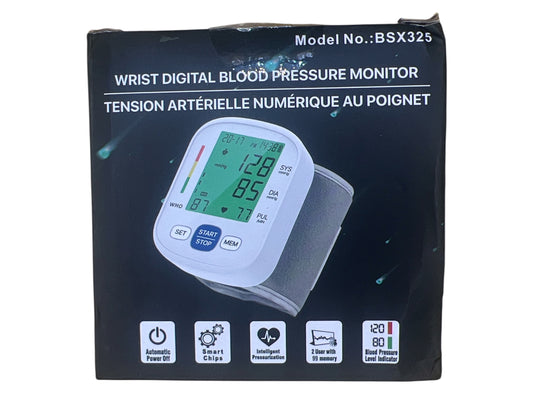 Wrist Digital Blood Pressure Monitor with Digital Display & Intelligent Pressurization, 1 ct