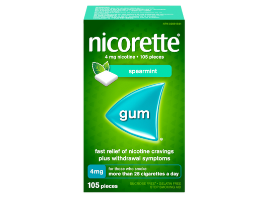 Nicorette Spearmint Gum 4mg - 105 Pieces