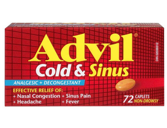 Advil Cold & Sinus Caplets 72 Caplets