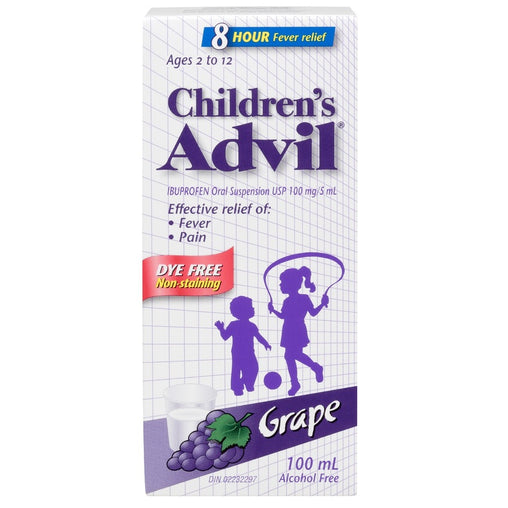 Advil Children's Oral Suspension Dye Free Grape 100 mL