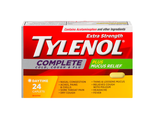 Tylenol Complete Extra Strength Plus Mucus Relief – 24 Caplets