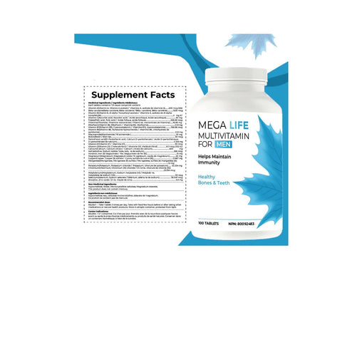 Mega Life Multivitamin For Men Tablets, 100 Count