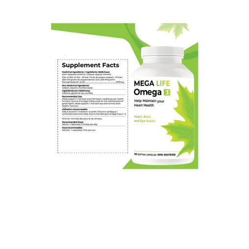 Mega Life Omega 3 Softgels – 90 Count