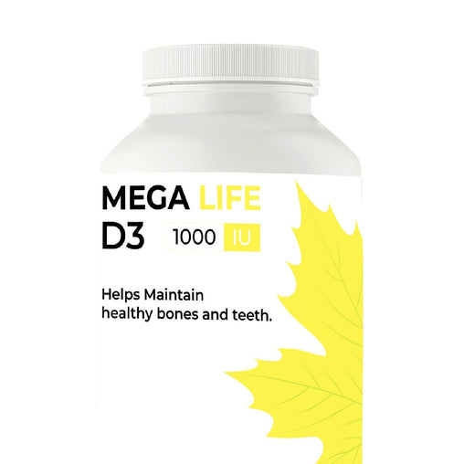 Mega Life D3 1000 IU Tablets - 200 Count