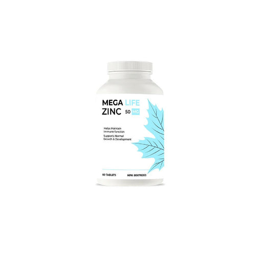 Mega Life Zinc 50 mg Tablets – 60 Count