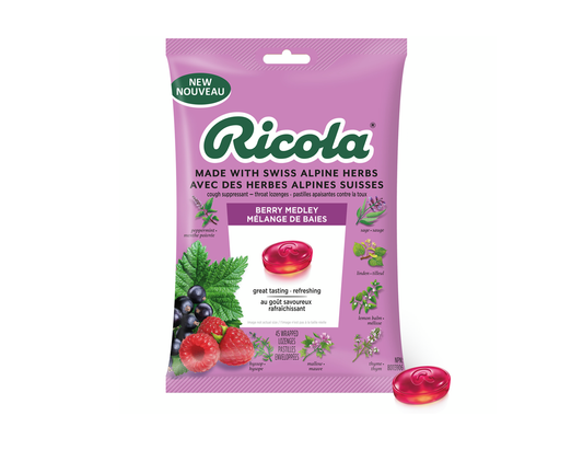 Ricola - Throat Lozenges, Berry Medley - 45 Lozenges - current product packaging