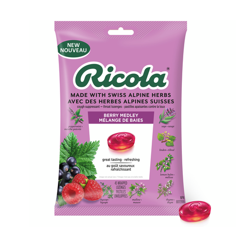 Ricola - Throat Lozenges, Berry Medley - 45 Lozenges - current product packaging