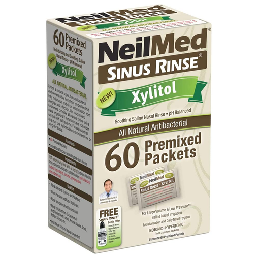 NeilMed - Sinus Rinse Premixed Refill Packets with Xylitol - 60 Packets - current product packaging