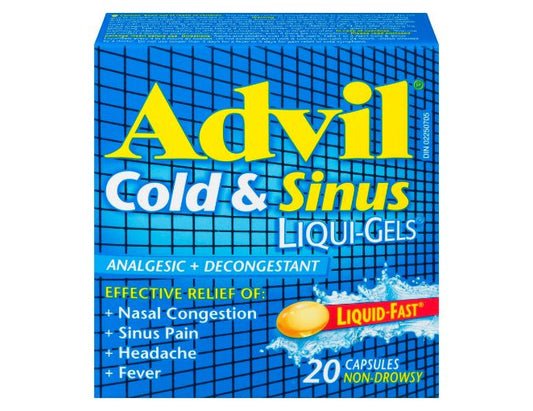 Advil Cold & Sinus Liquid Gels 20 Count