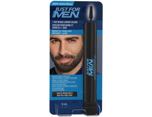 Just For Men 1-Day Beard & Brow Colour Darkest Brown/Black, 1 ct