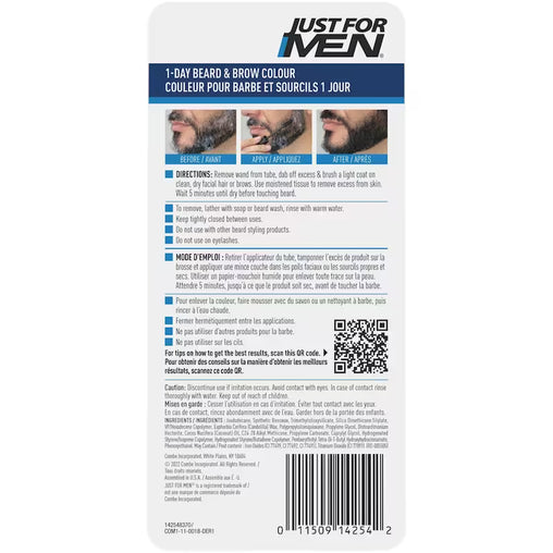 Just For Men 1-Day Beard & Brow Colour Darkest Brown/Black, 1 ct