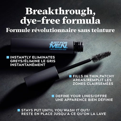 Just For Men 1-Day Beard & Brow Colour Darkest Brown/Black, 1 ct