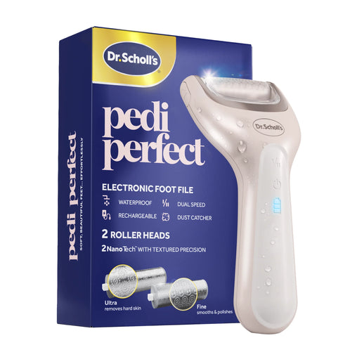 Dr. Scholl's Pedi Perfect Waterproof Electric Foot File, Rechargeable - 1 Count product packaging