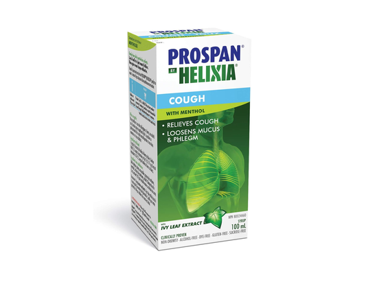 Helixia Prospan - Ivy Leaf Cough Syrup with Menthol - 100 mL - current product packaging