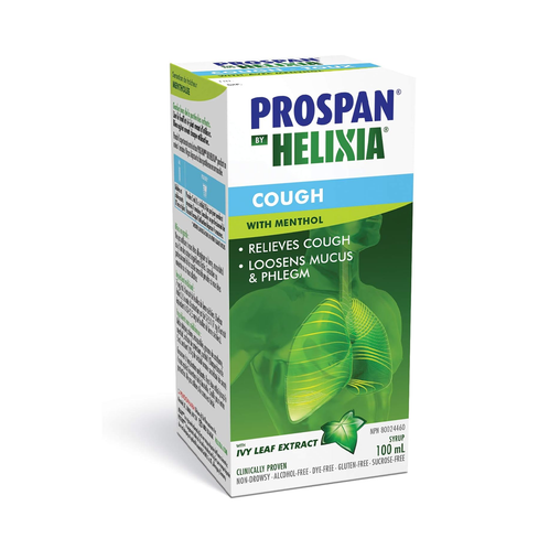 Helixia Prospan - Ivy Leaf Cough Syrup with Menthol - 100 mL - current product packaging