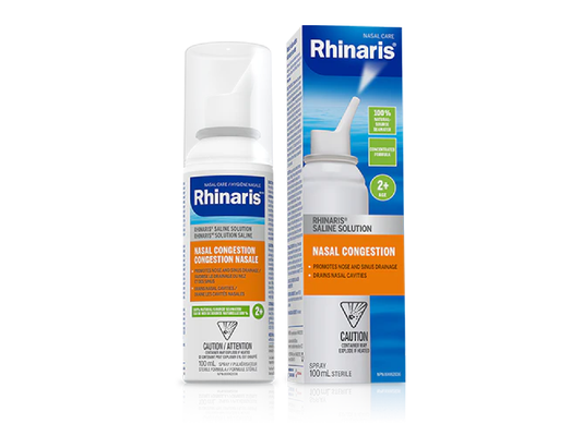 Rhinaris - Nasal Congestion Saline Solution Nasal Spray - 100 mL - current product packaging