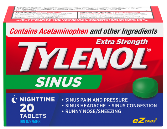 Tylenol Cold Extra Strength Nighttime eZtabs – 20 Tablets