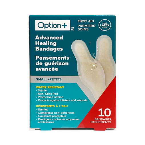 Option+ Advanced Healing Bandages, Small - 10 Bandages current product packaging