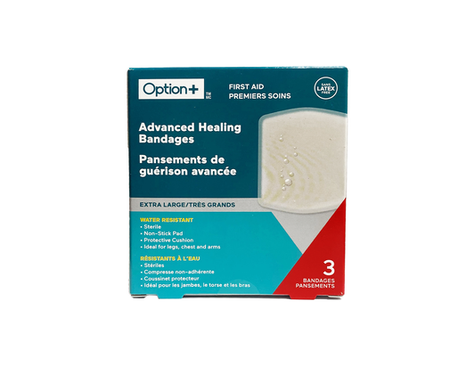 Option+ Advanced Healing Bandages, Extra Large - 3 Bandages current product packaging