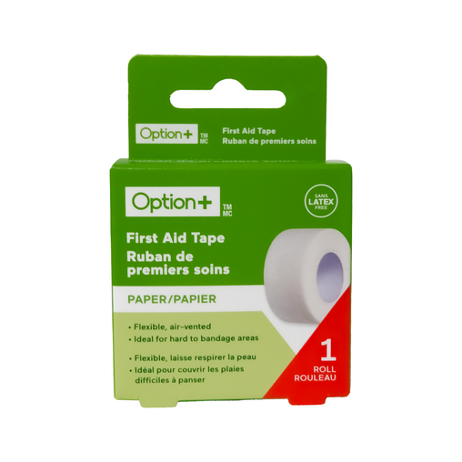 Option+ Paper First Aid Tape, 2.5 cm x 9.1 m - 1 Roll current product packaging