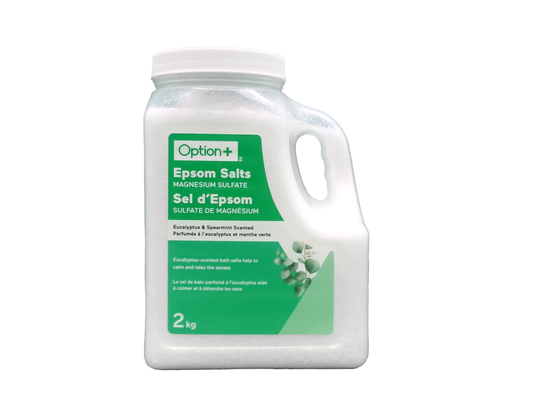 Option+ Epsom Salts, Eucalyptus & Spearmint - 2 kg product packaging