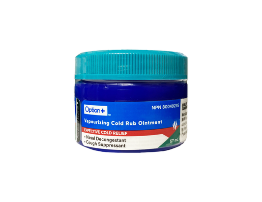 Option+ - Vapourizing Cold Rub Ointment - 57 mL - current product packaging