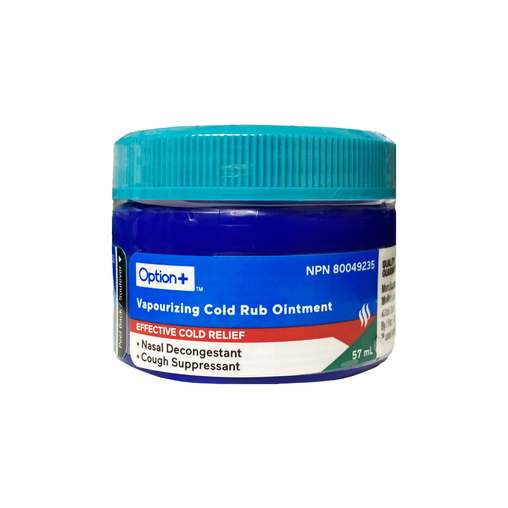 Option+ - Vapourizing Cold Rub Ointment - 57 mL - current product packaging