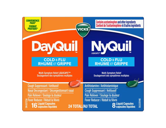 Vicks DayQuil and NyQuil Cold & Flu Relief Liquid Capsules, 24 Count