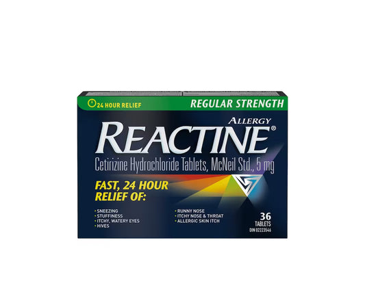 Reactine Regular Strength 24 hour Allergy Medicine, 5mg