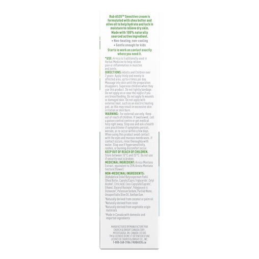 Rub A535 Sensitive Maximum Strength Pain Relief Cream - 60 g benefit and feature information
