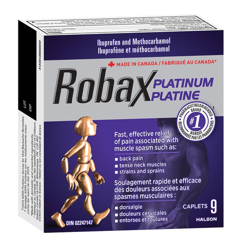 Robax Platinum Muscle Relaxant and Pain Reliever, 200 mg/500 mg - 9 Caplets benefit and feature information