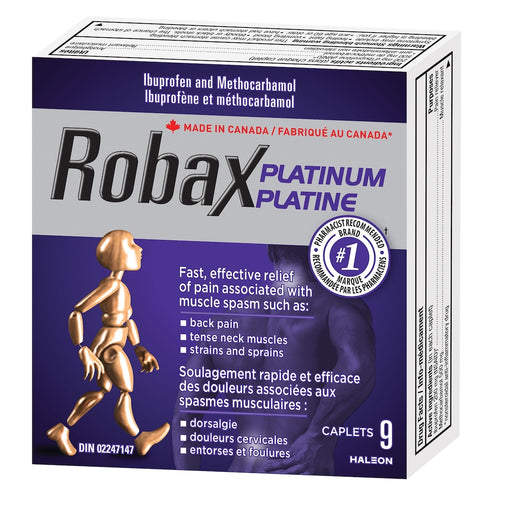 Robax Platinum Muscle Relaxant and Pain Reliever, 200 mg/500 mg - 9 Caplets product use and application information