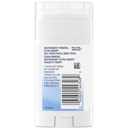 Neutrogena Mineral Ultra Sheer Dry-Touch Face & Body Sunscreen Stick SPF 50 - 42g