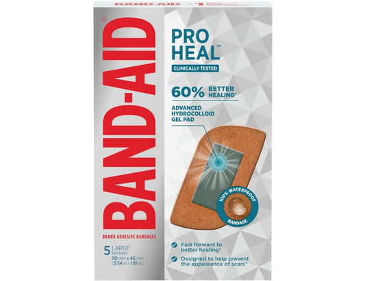 Band-Aid Pro Heal Large Adhesive Bandages - 5 Count product packaging