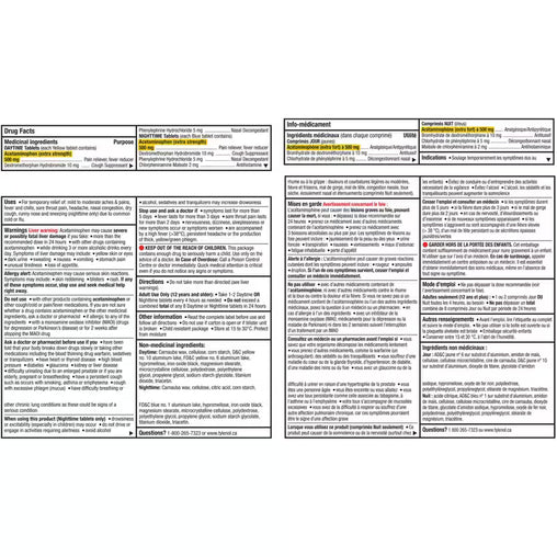 Tylenol Extra Strength Flu Relief Day/Night, EZTabs, 20 Tablets