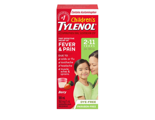 Tylenol Children's Suspension Liquid, Berry Flavour, 100 mL