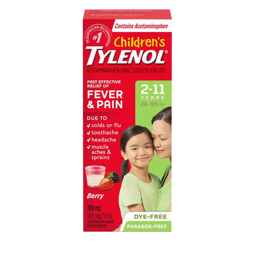 Tylenol Children's Suspension Liquid, Berry Flavour, 100 mL
